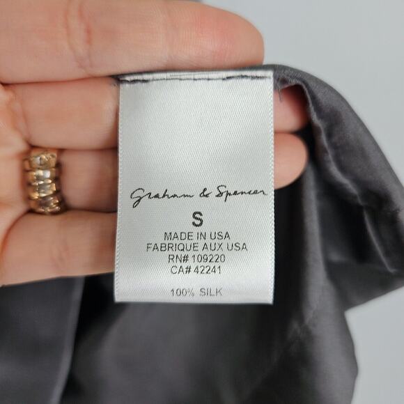 Graham & Spencer Dress Womens Size Small Silk Silver Beaded Mini Wedding Guest - Picture 7 of 13